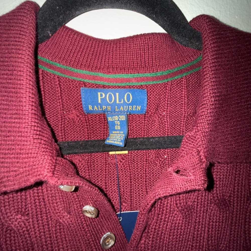 Polo Ralph Lauren Burgundy Knit Sweater - Picture 2 of 6